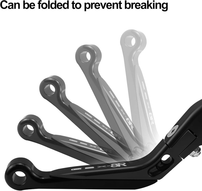 XIDAODIT for Suzuki GSX-8R Motorcycle Clutch Lever Folding Extendable Adjustable Clutch and Brake Levers Set for Suzuki GSX-8R GSX8R 2023 2024(Black) - Image 5